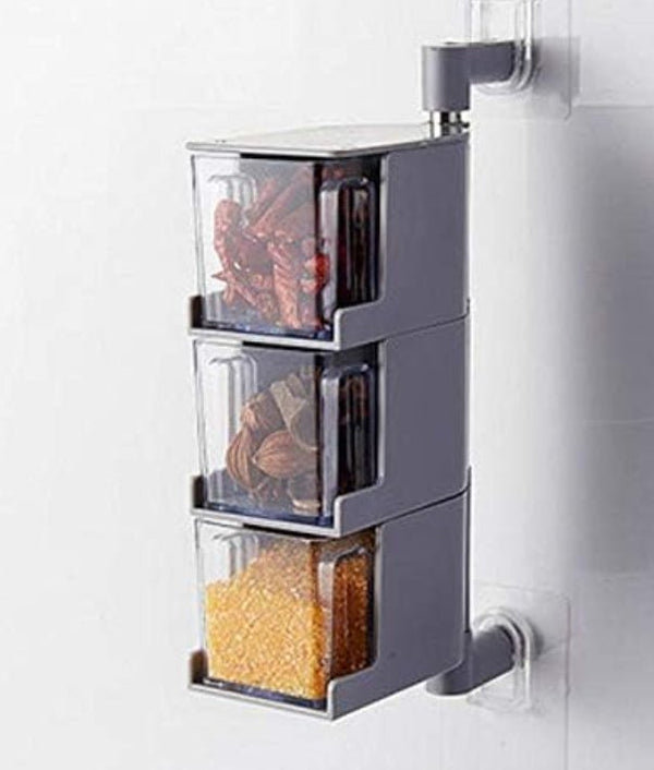 3 Layers Sticking Rotary Seasoning Kitchen Organizer